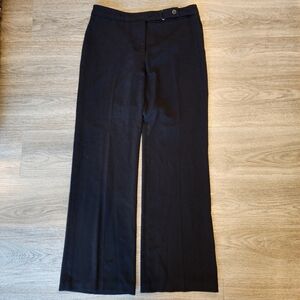 PARALLEL Women's 10 Black Wide Leg Dress Pants Flat Front